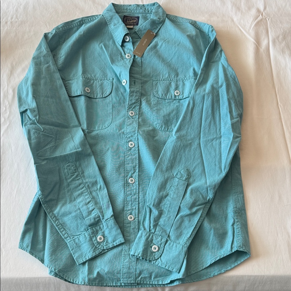 J. Crew Teal Casual Button-Down Shirt NWT